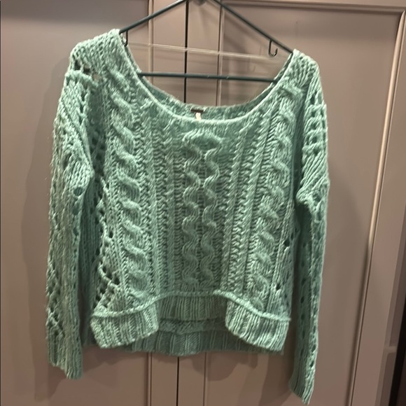 Mint Green Cable Knit Sweater - Picture 1 of 6
